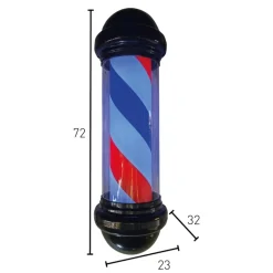 BARBER POLE NEGRO CON AZUL Y ROJO (72X23X32)
