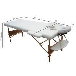 CAMILLA PLEGABLE 3 CUERPOS MADERA BLANCA