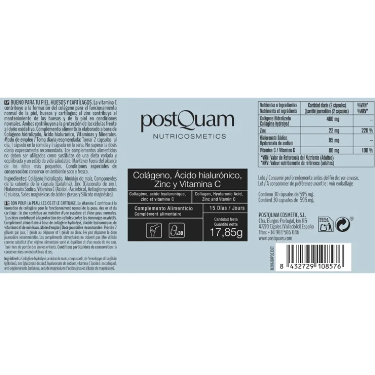 COLAGENO + ACIDO HIALURONICO 30 CAPSULAS
