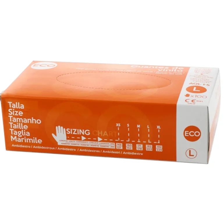 GUANTES DE VINILO SIN POLVO ECO 100 UDS