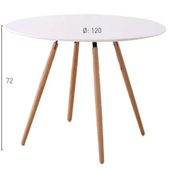 MESA ESTOCOLMO GRANDE WHITE (DIAMETRO 120 ALTURA 72)