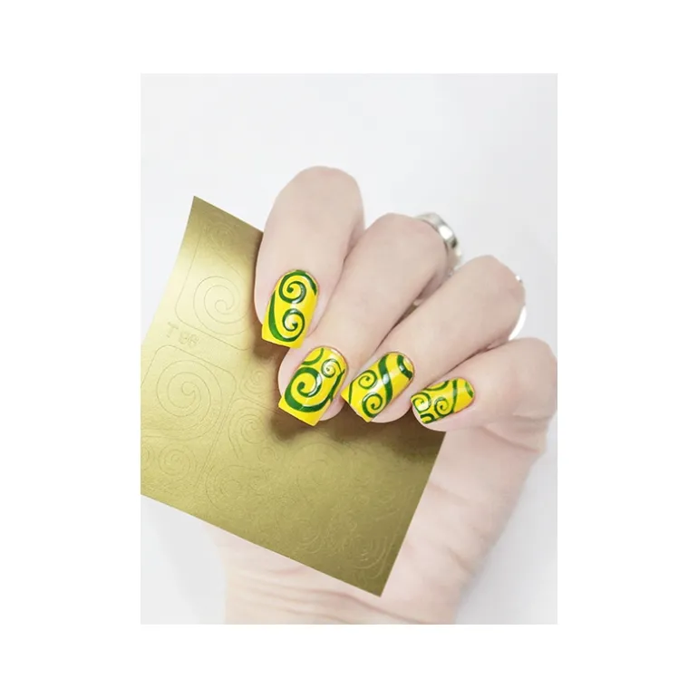 NAIL ART VINYL MASK. GOLD WAVES