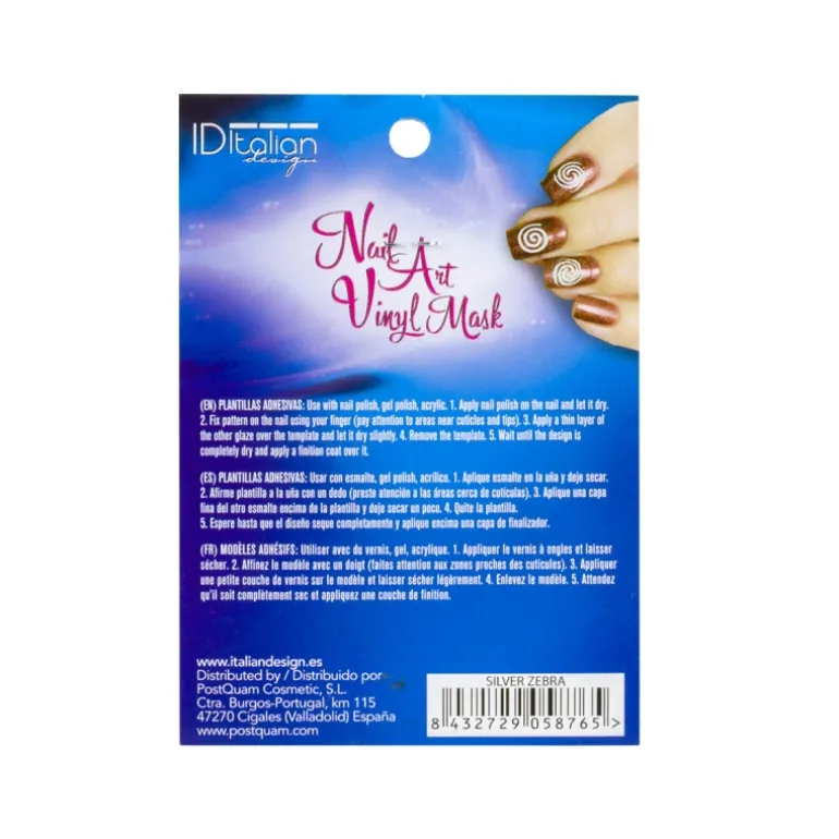 NAIL ART VINYL MASK. SILVER ZEBRA