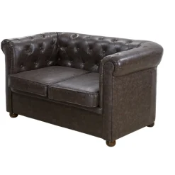 SILLÓN DE ESPERA CHESTER DOS PLAZAS MARRON