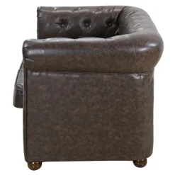 SILLÓN DE ESPERA CHESTER DOS PLAZAS MARRON