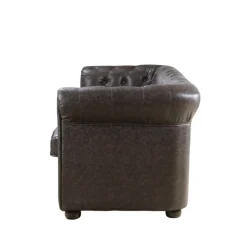 SILLÓN DE ESPERA CHESTER TRES PLAZAS MARRON