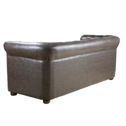 SILLÓN DE ESPERA CHESTER TRES PLAZAS MARRON