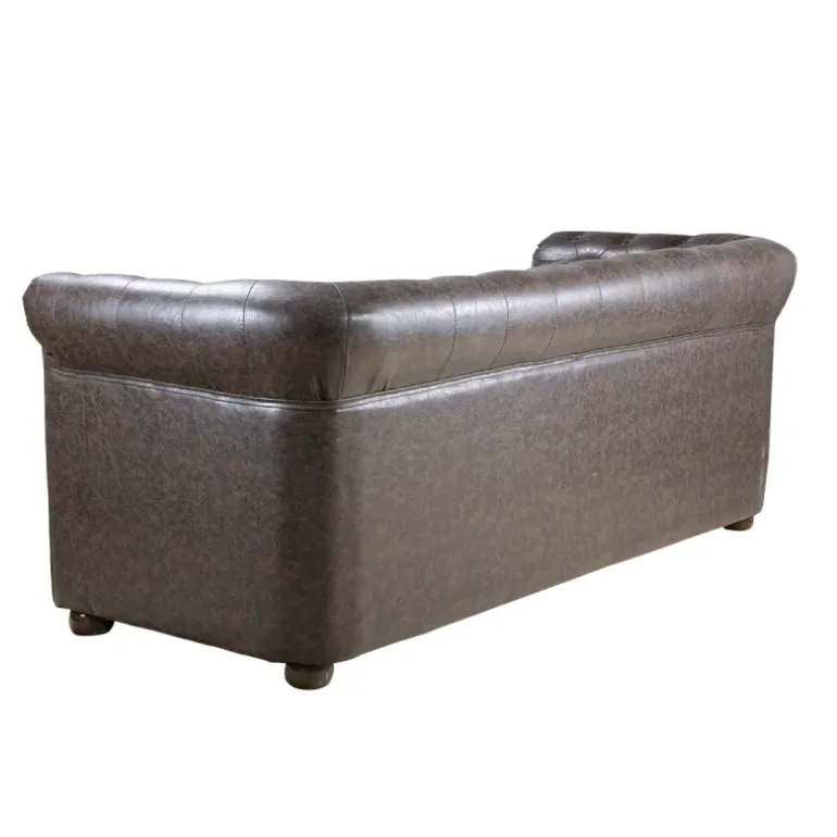 SILLÓN DE ESPERA CHESTER TRES PLAZAS MARRON