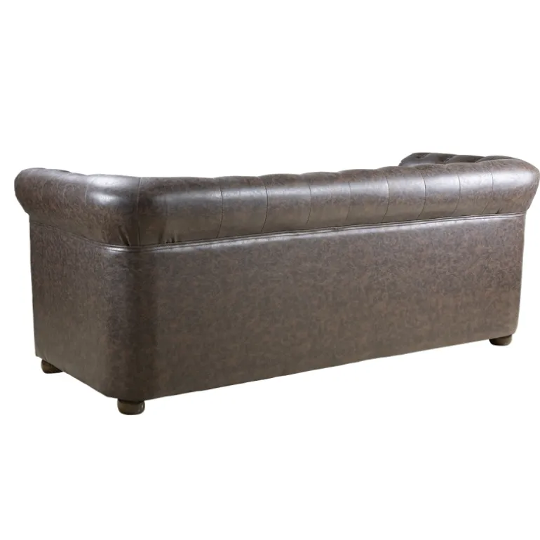 SILLÓN DE ESPERA CHESTER TRES PLAZAS MARRON