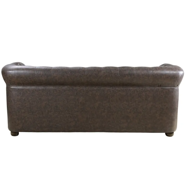 SILLÓN DE ESPERA CHESTER TRES PLAZAS MARRON