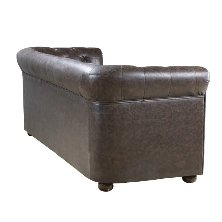 SILLÓN DE ESPERA CHESTER TRES PLAZAS MARRON