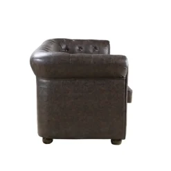 SILLÓN DE ESPERA CHESTER TRES PLAZAS MARRON