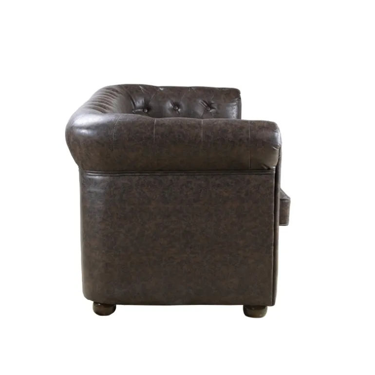 SILLÓN DE ESPERA CHESTER TRES PLAZAS MARRON