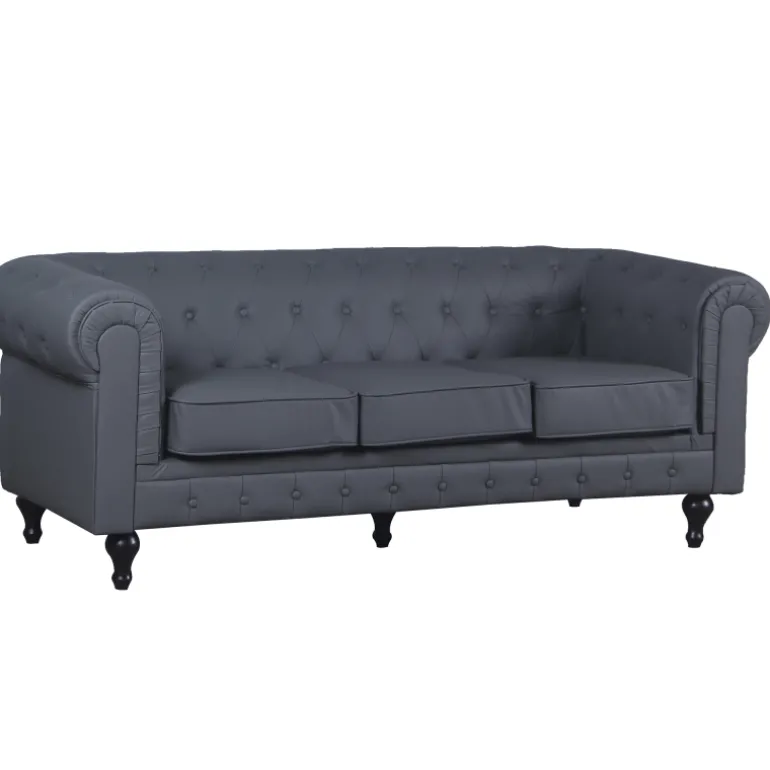 SILLÓN DE ESPERA CHESTER TRES PLAZAS GRIS