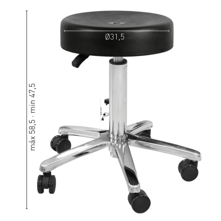 TABURETE ROUND BLACK